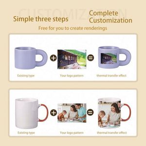 แก้วกาแฟเซรามิกเคลือบสีด้านใน ขนาด 11 ออนซ์ พร้อมหูจับ สำหรับสกรีนโลโก้ตามสั่ง ขายส่ง สำหรับของขวัญส่งเสริมการขาย - Product Image 5