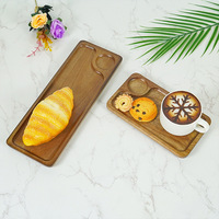 Akazienholz Quadratisches Tablett Japanischer Stil Einfarbig Spritzlackiert Snackteller Speiseteller Untertasse