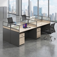 Poste de travail moderne en bois pour bureau, avec cloison de séparation, bureau d'ordinateur, table de direction de luxe pour employés, ensemble de mobilier.