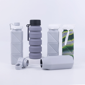 Bouteille d'eau pliable en silicone, nouvelle conception OEM, écologique, sans BPA, pour les sports de plein air, bouteille de voyage en silicone, bouteille d'eau pliable en silicone - Product Image 1