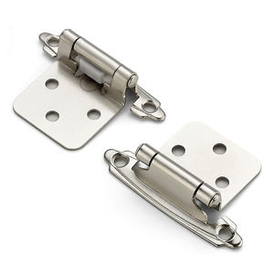 Charnières de porte de placard à bras court en acier chromé de type américain, à montage encastré, à fermeture automatique, pour cuisine et salon - Product Image 2