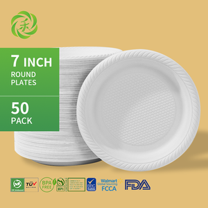 <span class=keywords><strong>Vaisselle</strong></span> et assiettes en amidon de maïs compostables, biodégradables et réutilisables Lvhe sans PFAS, personnalisables, 6, 7, 8, 9 et 10 pouces - Product Image 1