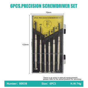 6PCS mini chính xác <span class=keywords><strong>Screwdriver</strong></span> Set nhỏ <span class=keywords><strong>Screwdriver</strong></span> Set cho thiết bị điện tử Đồ chơi máy tính xem sửa chữa - Product Image 6