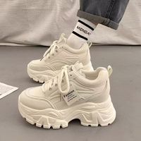 Nouvelles baskets plateforme amincissantes quotidiennes été 2025, style coréen, respirantes, à lacets, rehaussantes, en caoutchouc/plastique
