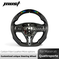 Volant sport en fibre de carbone LED personnalisé pour Maserati Levante Quattroporte Ghibli S GT 2014-2024, amélioration de l'intérieur de la voiture