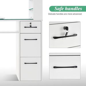Salon des ongles meubles bureau des ongles avec dépoussiéreur <span class=keywords><strong>table</strong></span> de <span class=keywords><strong>manucure</strong></span> vernis à ongles support tiroirs <span class=keywords><strong>table</strong></span> - Product Image 4