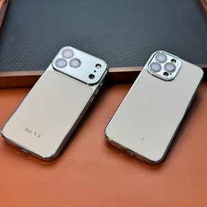เคสโทรศัพท์หนัง PU ชุบเคลือบหรูหรา พร้อมแม่เหล็ก สำหรับ iPhone 18 14 15 16 17 Pro Max พร้อมฟิล์มกันรอยเลนส์ HD ป้องกันด้านหลัง - Product Image 1