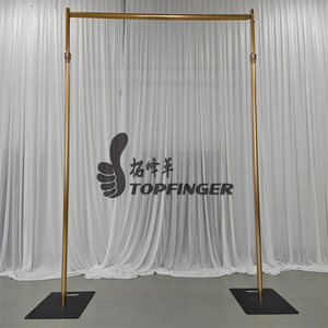 Topfinger 2025 Cheap Price Customized Color & Logo Golden <b>Pipe</b> and Drape Wedding Adjustable Stage Aluminum Backdrop <b>Stand</b> - Product Image 2