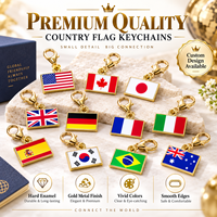 Porte-clés drapeau national personnalisé avec emballage sur mesure, cadeau pour événement d'entreprise, expédition mondiale, OEM ODM, porte-clés en métal avec drapeau national