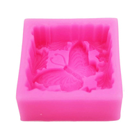 Moule en silicone 3D populaire et classique, motif papillon sur feuilles et fleurs, pour bougies et savons faits main, idéal pour la fabrication de bougies en pain et de savons.