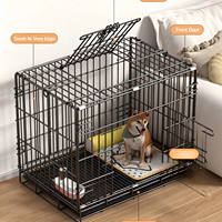 Cage pour chien pliable et épaissie, simple, en métal, pour intérieur, transport, niche pour animaux de compagnie, pour petits et grands chiens, emballée en boîte