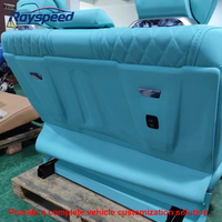 Siège de voiture de luxe VIP bleu Tiffany, canapé-lit, table électrique, matériau en cuir pour BENZ V CLASS Vito W447 Hiace, kit intérieur