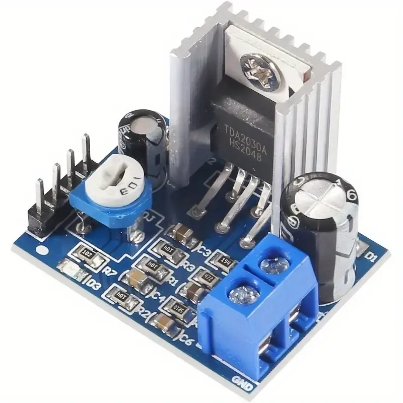 Módulo amplificador de áudio TDA2030A, modo de entrada de energia conversor de alto-falantes de 6-12V, módulo que aumenta o seu áudio com 18W de potência
