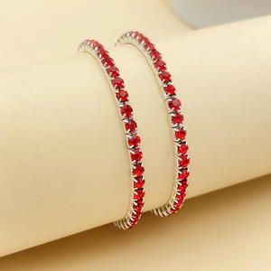 Brazalete de diamantes de imitación de 4MM con cadena de garra de una sola fila Pulsera elástica para Europa América Tamaño 16 para regalos de fiesta - Product Image 3