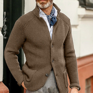 2025 autunno inverno nuova versione europea americana giacca <span class=keywords><strong>Cardigan</strong></span> in cotone 100% <span class=keywords><strong>Slim</strong></span> <span class=keywords><strong>Fit</strong></span> - Product Image 2