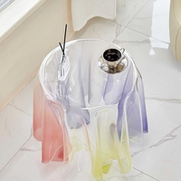 Meubles de salon modernes et luxueux, table basse convertible, design minimaliste en acrylique et métal, couleur personnalisée, design en cristal, 40x51cm