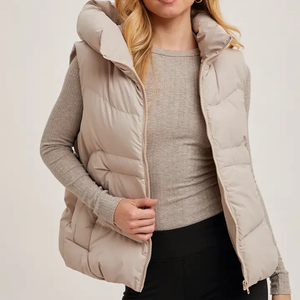 <span class=keywords><strong>Gilet</strong></span> d'hiver sans manches à <span class=keywords><strong>capuche</strong></span> avec fermeture éclair pour femmes, <span class=keywords><strong>gilet</strong></span> de course et de loisir, fournisseur de gros - Product Image 2