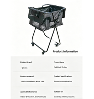 Caddie léger et portable pour balles de pickleball et de tennis pour adultes - Contient 140 balles de pickleball ou 175 balles de tennis