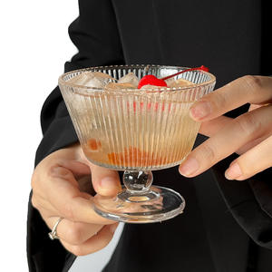 <span class=keywords><strong>Bol</strong></span> en Verre Rétro Minimaliste pour Usage Domestique, Idéal pour Yaourt, Flocons d'Avoine, Petit-Déjeuner, Dessert, Milkshake, Boissons de Restaurant et Fêtes - Product Image 5