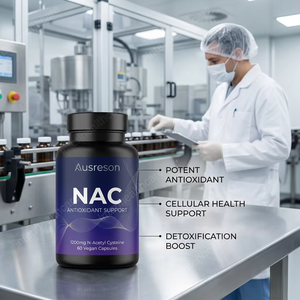 Ausreson OEM Gélules <span class=keywords><strong>NAC</strong></span> Marque Privée Vitamine C Naturelle Soin de la Peau Soutien Immunitaire <span class=keywords><strong>Complément</strong></span> <span class=keywords><strong>Alimentaire</strong></span> 600mg 1000mg Gélules <span class=keywords><strong>NAC</strong></span> - Product Image 2