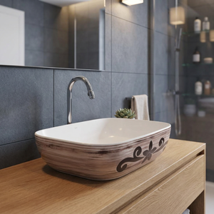 Lavabo Carré Moderne en Granit pour Hôtel, Design Tendance, Lavabo Artisanal pour Salle de Bain, Vasque à Poser sur Comptoir - Product Image 1