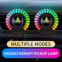 Diffuseur d'Ambiance Lumineux à Commande Vocale pour Voiture, Désodorisant de Parfum Voiture à Fixation, Lumière Rythmique Musicale pour Sortie d'Air