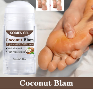 Baume pour les pieds et les mains à la noix de coco avec logo personnalisé, baume pour les cuticules, crème réparatrice pour les ongles à base de plantes avec huile de jojoba et vitamine E, baume pour les talons secs - Product Image 3
