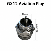 Prise d'aviation GX12 mâle-femelle multi-cores avec broches plaquées argent pour appareils de communication