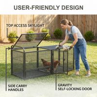 Cage à poulets robuste en fer avec finition thermolaquée, design pliable, enclos durable et sécurisé pour utilisation en extérieur, capacité de 25 lb