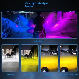 Projecteur LED externe haute luminosité pour <span class=keywords><strong>moto</strong></span>, 3 lentilles, blanc, jaune, <span class=keywords><strong>clignotant</strong></span>, anneaux lumineux multicolores, <span class=keywords><strong>moto</strong></span> électrique - Product Image 4
