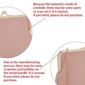 AndoBag Kiss Lock Wallets for Women, Fashion Casual <b>Clutch</b> Wallet Purse, Genuine Leather Mini Chain Crossbody Bag 1843 - Product Image 2