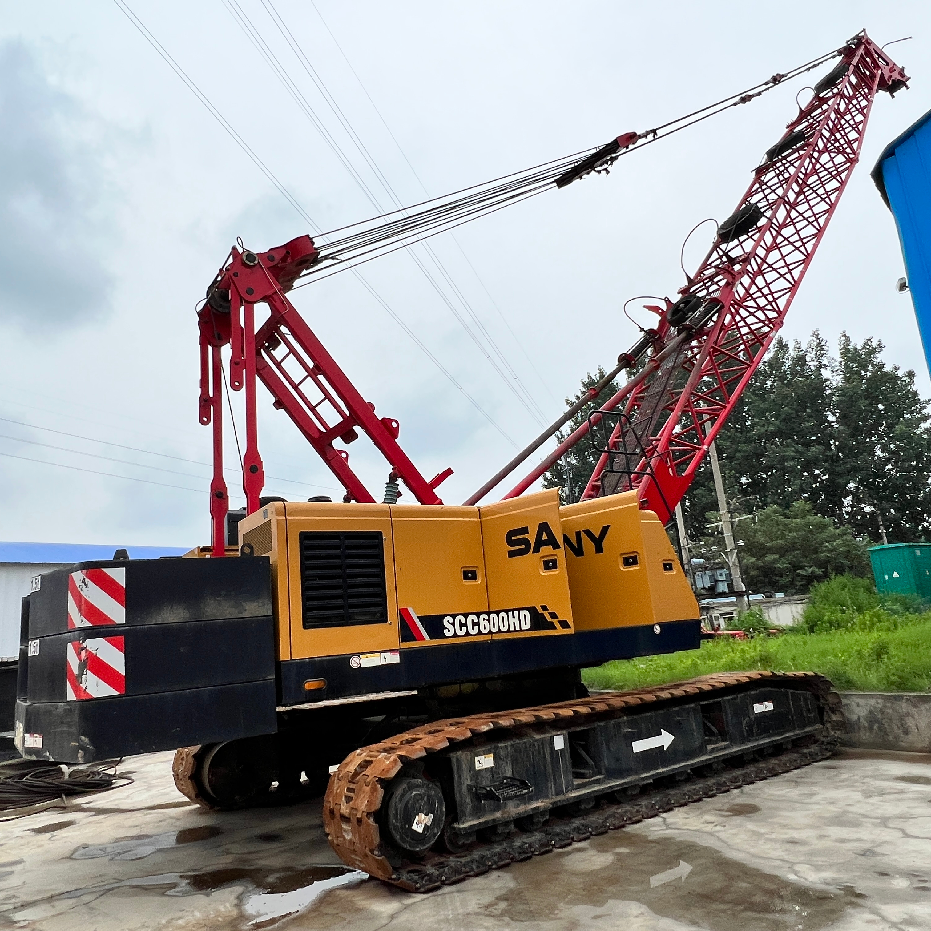 Chinês Sany SCC600 guindaste sobre esteiras hidráulico 50 ton 60 ton usado Sany guindastes sobre esteiras para venda