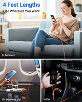 Kabel Charger Cepat USB EONLINE 3in1 6A 120W untuk Ponsel, Kabel Pengisian Daya Micro USB Type-C untuk Huawei Samsung Xiaomi