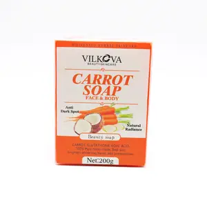 Carrot Lightening Soap Face Whitening Skin Papaya Soap Kojic Beauty Whitening Private Label Bar for Black Skin Adults Female