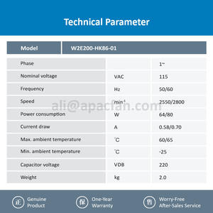 Ventilateur axial à roulement à billes pour armoire Rittal, modèle W2E200-HK86-01, 200 mm, 115 V CA, 0,58 A, 64 W, 2550 tr/min, pour équipement électrique et électronique - Product Image 3