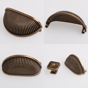 Semicircular Fan Curved Pulls &amp; Square Sunburst Single Hole Drawer <strong>Knobs</strong> for Cabinet <strong>Doors</strong> Drawers Wardrobes Dressers - Product Image 5
