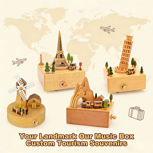 Nouvelle conception de boîte à musique en bois personnalisée pour le tourisme, <span class=keywords><strong>chansons</strong></span> personnalisées, souvenirs, idées cadeaux, artisanat fait main, décoration intérieure, usine expérimentée - Product Image 1