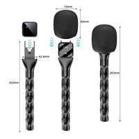 Microphone portable professionnel pour interview, vlogging et podcast, avec perche, support de microphone professionnel et support de microphone sans fil à pince pour diffusion en direct