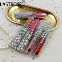 Tube de Gloss Transparent de Luxe Marque Blanche avec Strass, Meilleure Vente, Imperméable et Brillant Longue Tenue