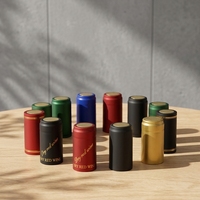 Capsule de bouteille de vin rouge en aluminium à fermeture lisse, non rechargeable, avec étiquette thermorétractable