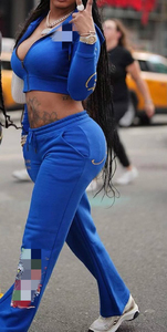 Completo da <span class=keywords><strong>donna</strong></span> completo tuta sportiva pesante per <span class=keywords><strong>donna</strong></span> due pezzi comodo Jogger Set <span class=keywords><strong>cotone</strong></span> alta qualità tuta svasata da <span class=keywords><strong>donna</strong></span> - Product Image 5