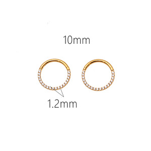 Crystal <b>Piercing</b> Jewelry Round Zircon Hoop <b>Earrings</b> 18K Gold Silver Fashion Trend Minimalist Style Nose Rings For Women - Product Image 4