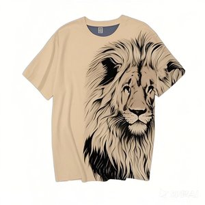 2025 Custom Men's <strong>T-shirt</strong> <strong>lion</strong> Pattern 3D Digital Printing Hip-hop Short Sleeved Tops O- Neck Casual <strong>T-shirt</strong> for Men