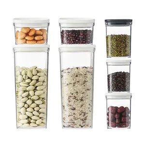 Transparent high capacity plastic waterproof decorative storage bottles jars with DIY sticker for fridge kitchen food storage