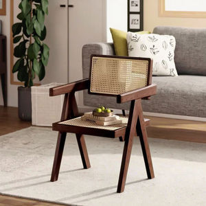 Rắn gỗ ăn uống ghế phong cách cổ điển tay vịn tựa lưng cho nhà Internet nổi tiếng Nhà hàng sử dụng lấy cảm hứng từ mây ghế thiết kế - Product Image 1