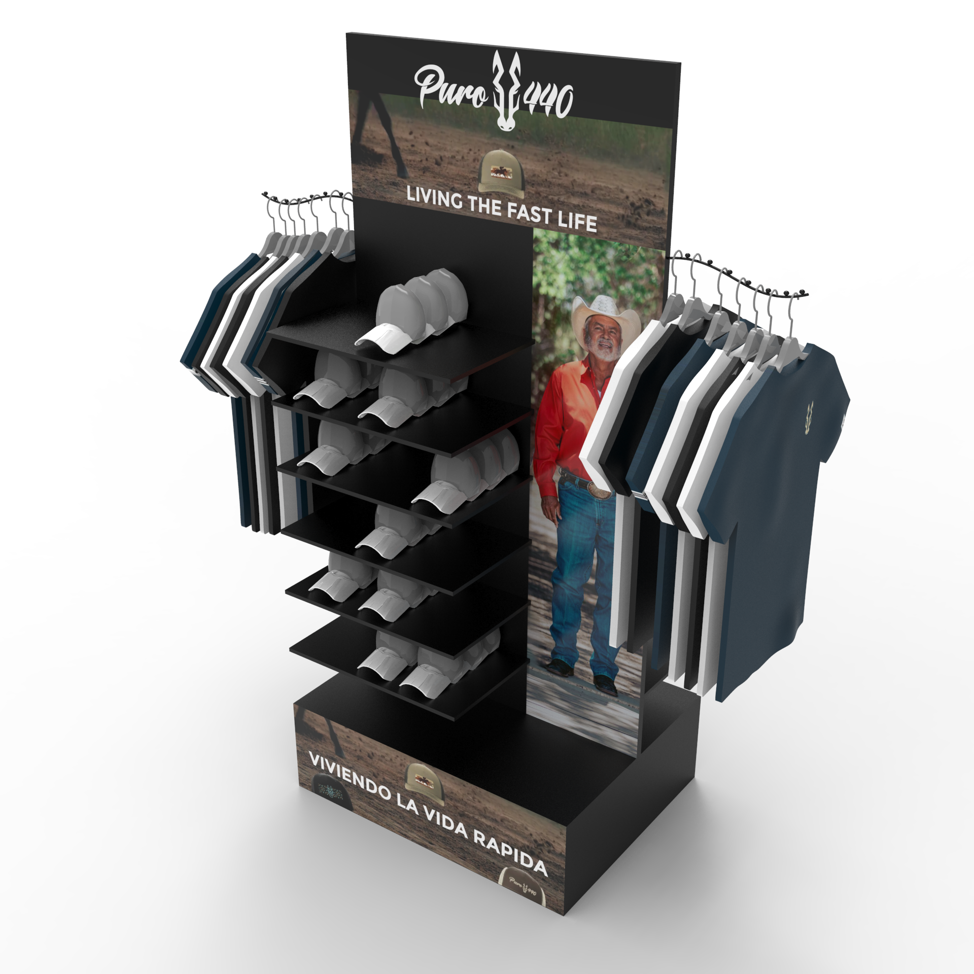 Customizable Baseball Cap Metal Layer Clothing Hook Display Rack for Hat Display Racks in Commercial Supermarkets — view 6