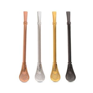 M0396 Cuillère-filtre à thé <span class=keywords><strong>Pipette</strong></span> Mate Pailles à thé en acier inoxydable Cuillère-filtre à boire Outils à thé réutilisables en forme de gourde - Product Image 6