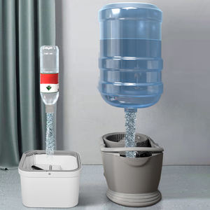 Seau à serpillière rotatif à 360° avec séparation de l'eau, serpillière carrée mains libres pour le nettoyage des sols, serpillière humide et sèche pour la maison, les coins et les fenêtres - Product Image 2