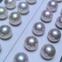 Paire de perles rondes blanches d'eau douce naturelles de qualité AAA de 10 à 11 mm pour la fabrication de bijoux en DIY pour boucles d'oreilles