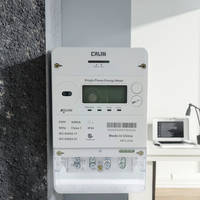 Compteur intelligent prépayé monophasé avec télécommande Lora-rf, Wi-Fi activé, affichage LCD étanche IP54